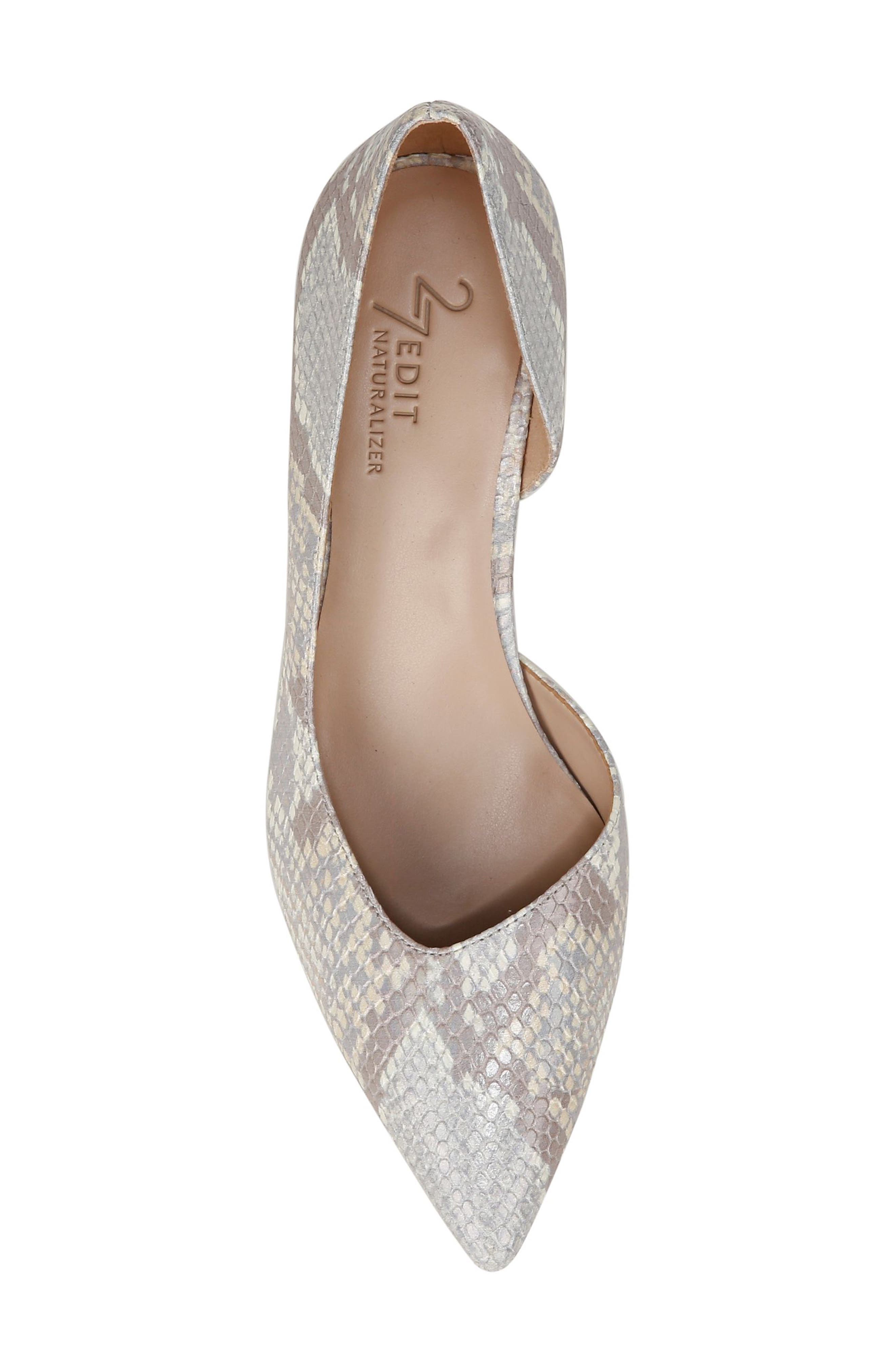 Faith Half d'Orsay Pointed Toe Pump, Alternate, color, WHITE MULTI LEATHER
