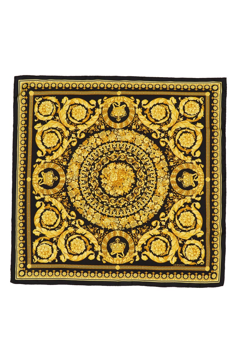 Versace Barocco Silk Scarf, Main, color,