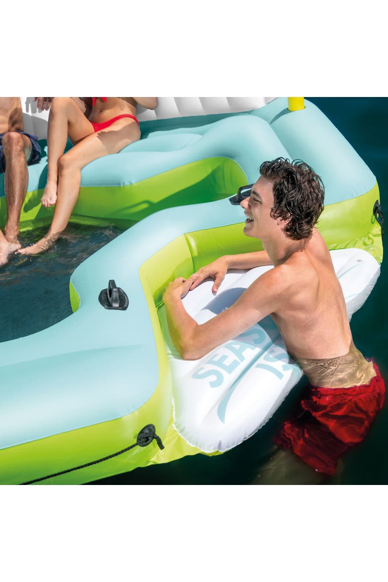 Seascape Island Inflatable Relaxation Island Float, Alternate, color, Multicolored