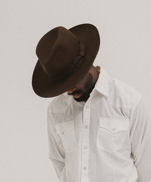 Two Roads Hat Co. Delmar Distressed Felt Fedora In Dark Brown