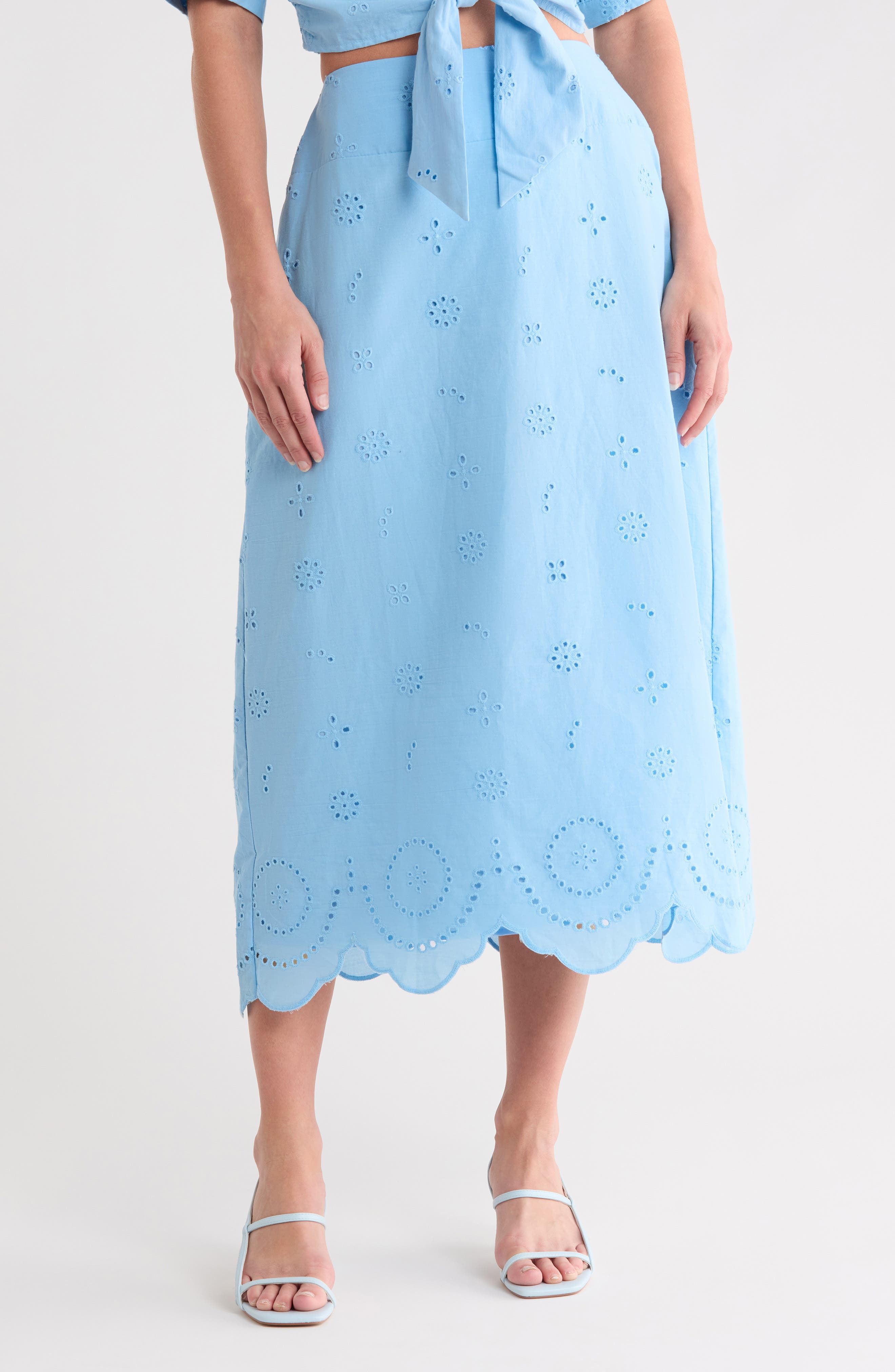 Audrey Eyelet Embroidered Maxi Skirt