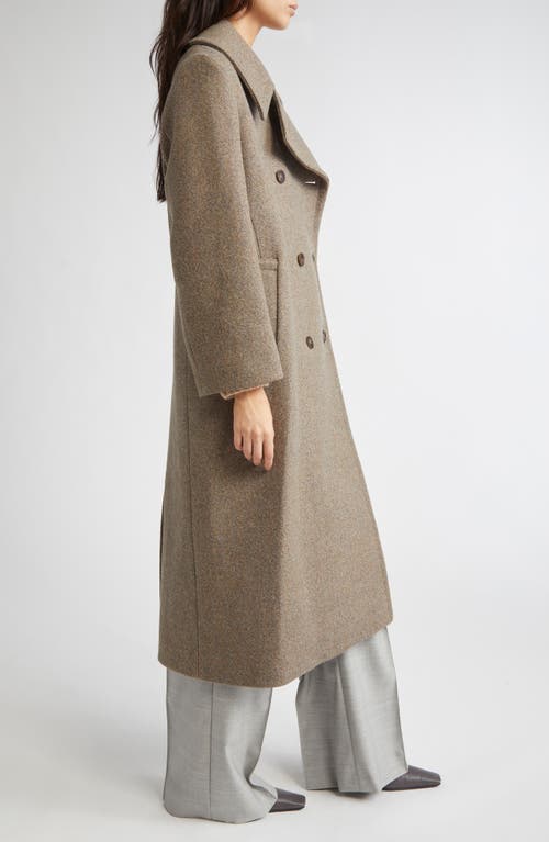 Johnstons Of Elgin Great Double Breasted Wool Coat In Brown