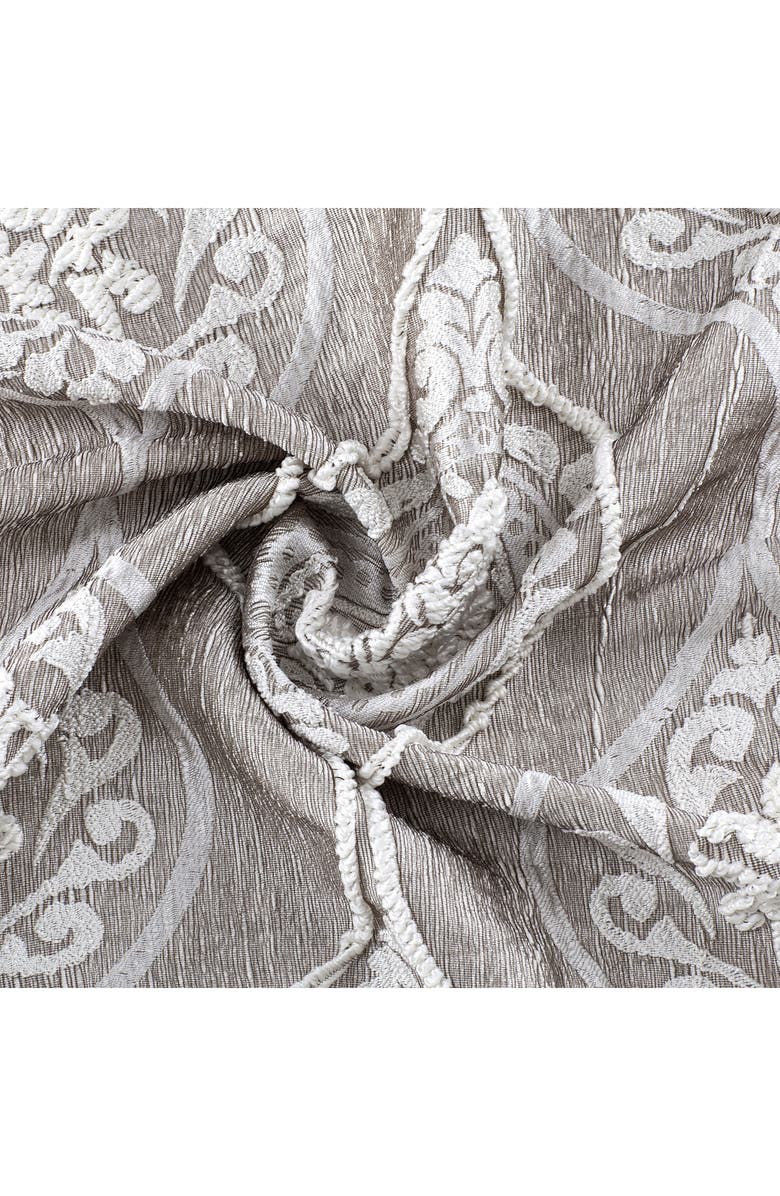 DAINTY HOME Monaco Set of 2 Medallion Jacquard Blackout Curtain Panels, Alternate, color, Silver