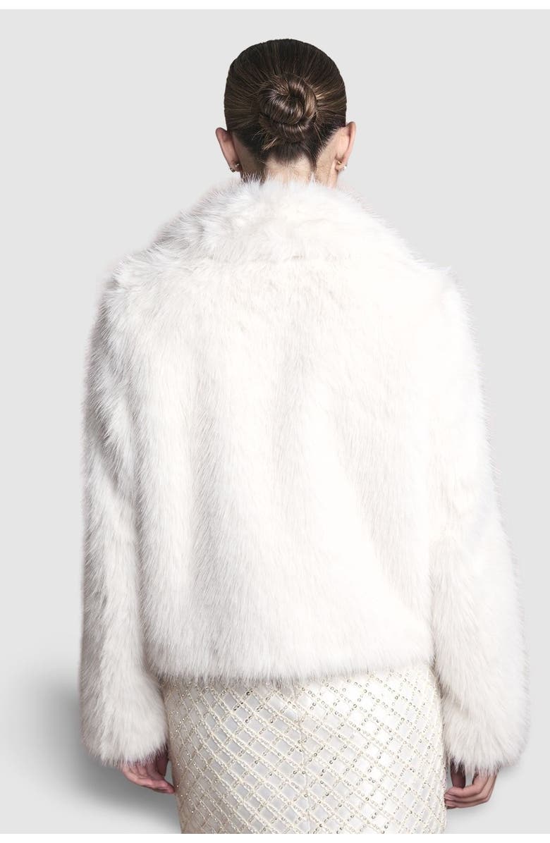 Coast Occasion Short Faux Fur Coat, Alternate, color, Ivory
