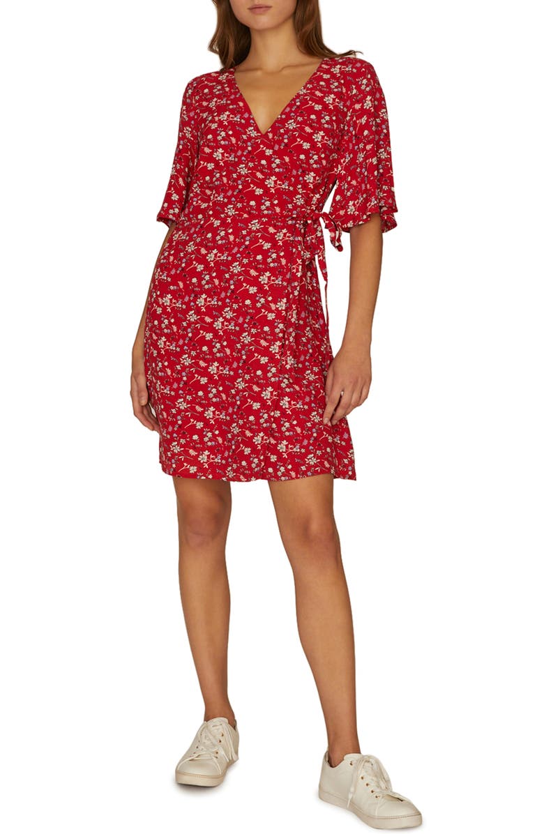 Sanctuary Girl on Fire Faux Wrap Dress, Main, color, Simply Red