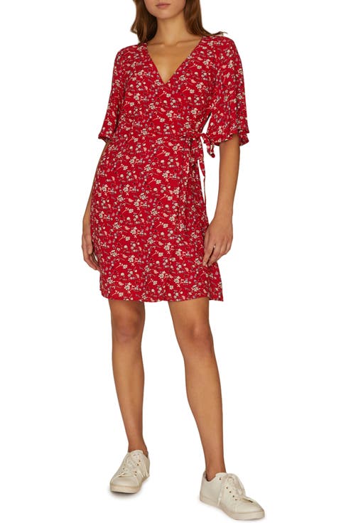 Girl on Fire Faux Wrap Dress (Regular & Petite)