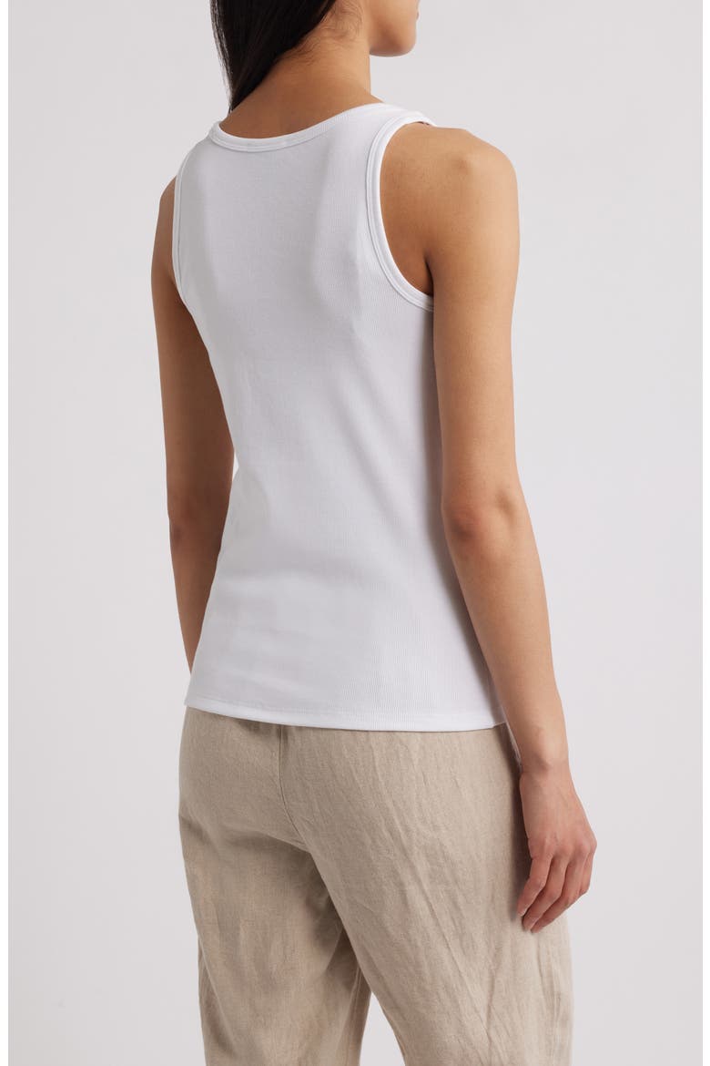 Scoop Neck Stretch Organic Cotton Tank, Alternate, color, WHITE
