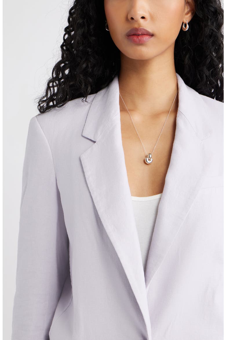 Everyday Linen Blend Blazer, Alternate, color, PURPLE EVENING