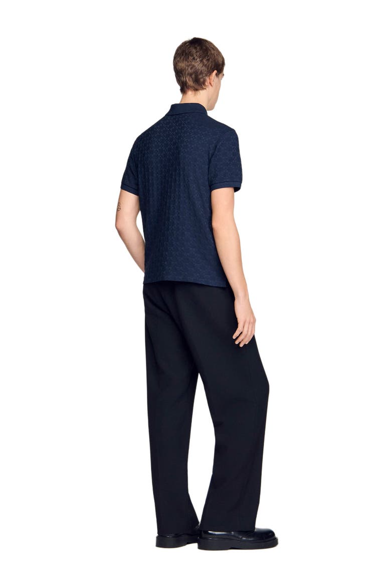 Square Cross jacquard polo shirt, Alternate, color, Midnight blue