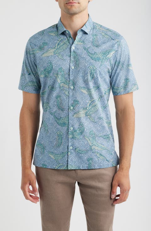 Marine Mosaic Button Down Shirt