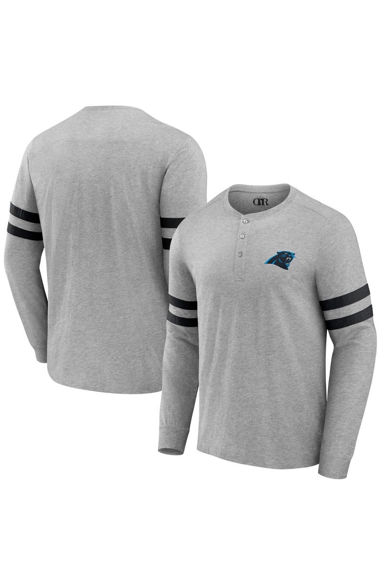NFL X DARIUS RUCKER Men's NFL x Darius Rucker Collection by Fanatics Heather Gray Carolina Panthers Henley Long Sleeve T-Shirt, Main, color, Heather Gray