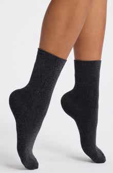 Nordstrom Allover Sparkle Metallic Quarter Socks