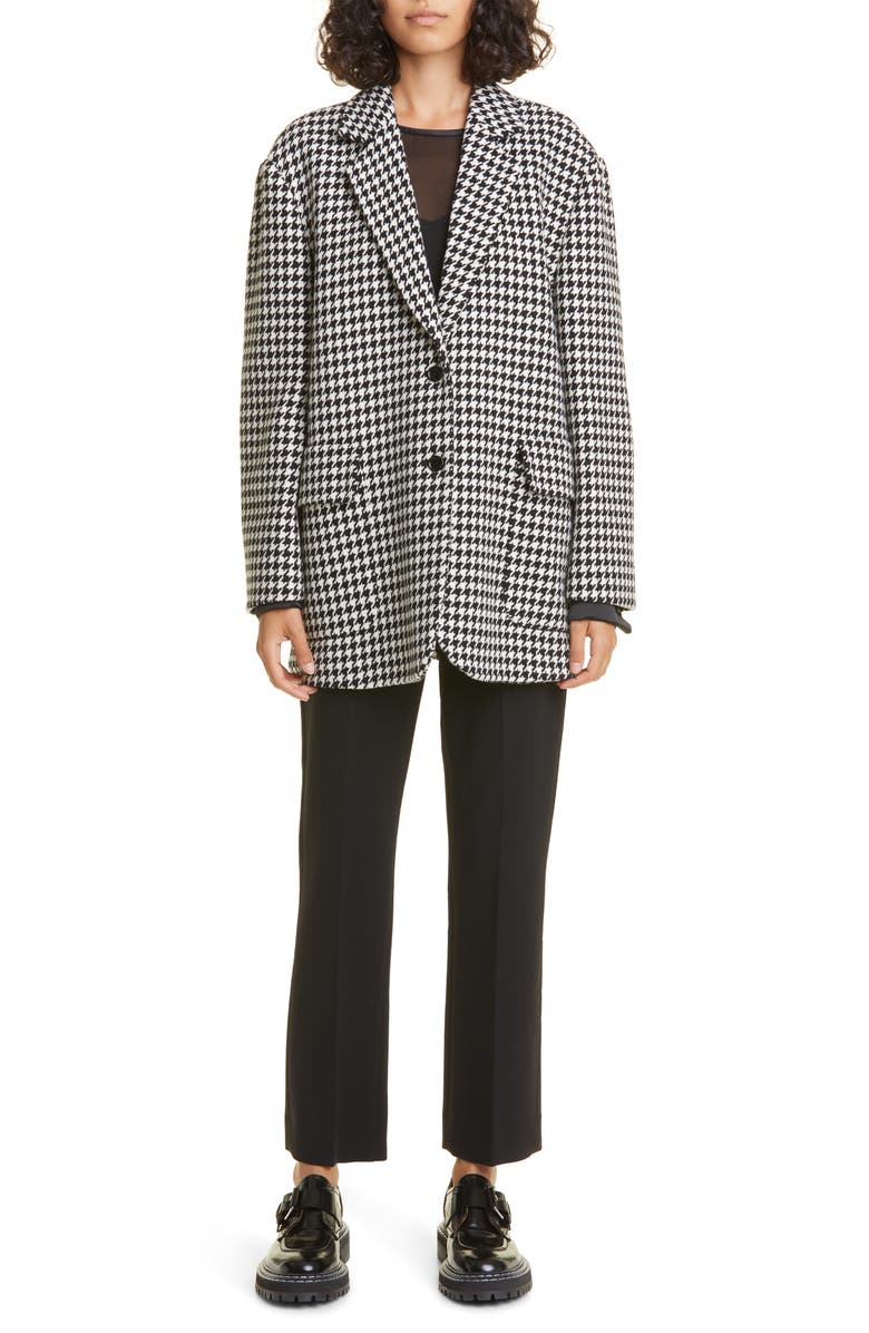 Max Mara Rosi Oversize Houndstooth Check Virgin Wool Jacket, Alternate, color,