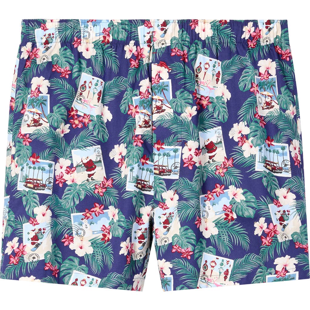 Tommy Bahama Woven Cotton Poplin Boxers In Blue