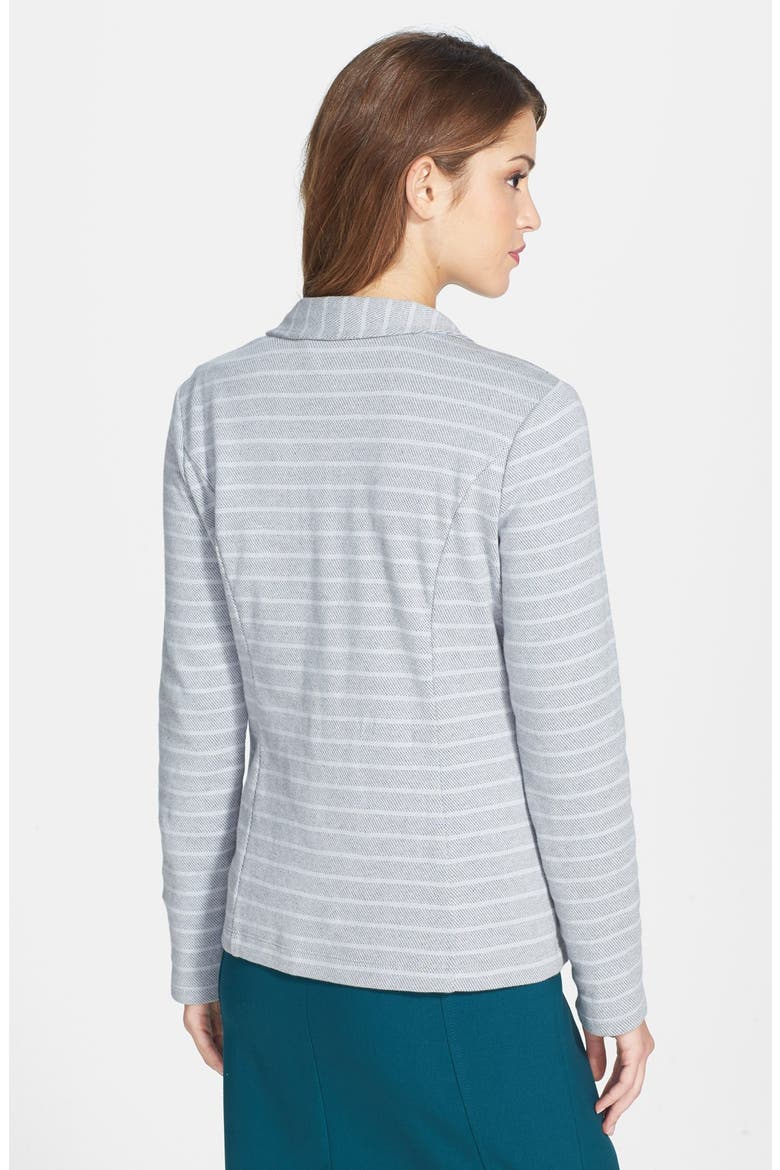 Roll Sleeve Knit Blazer, Alternate, color, GREY/ GREY STRIPE