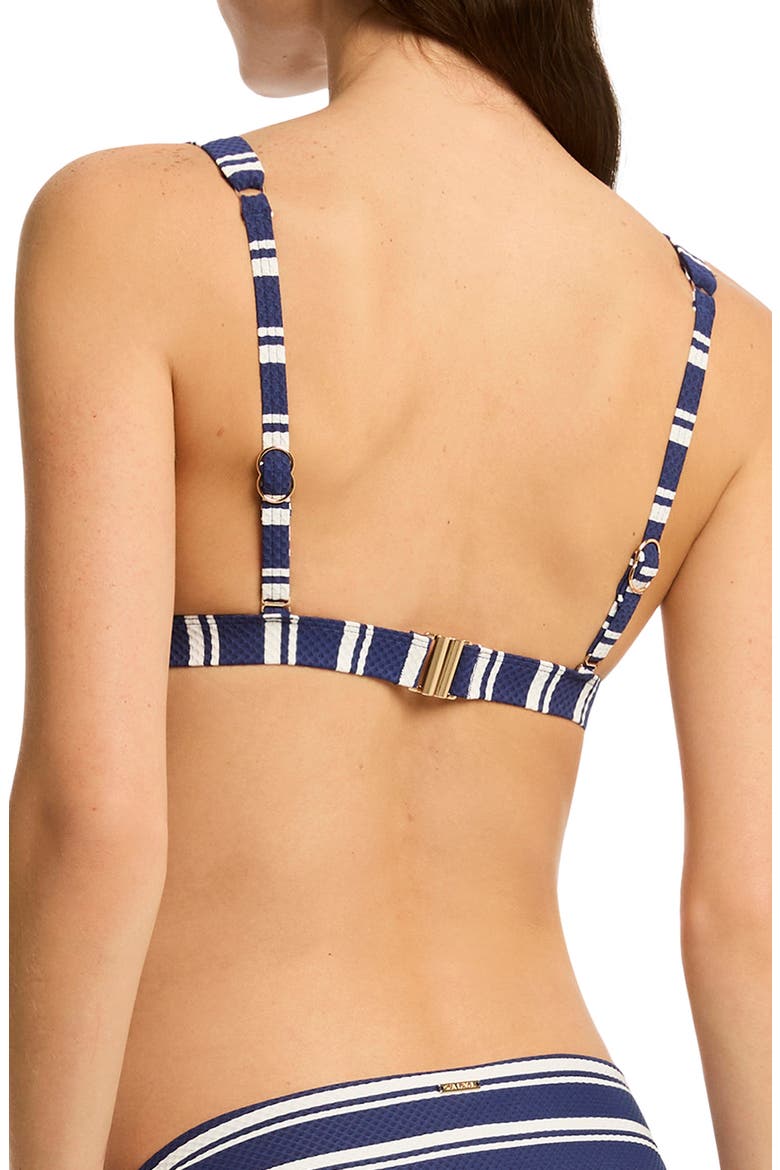 Biarritz Longline Triangle Bikini Top, Alternate, color, FRENCH NAVY