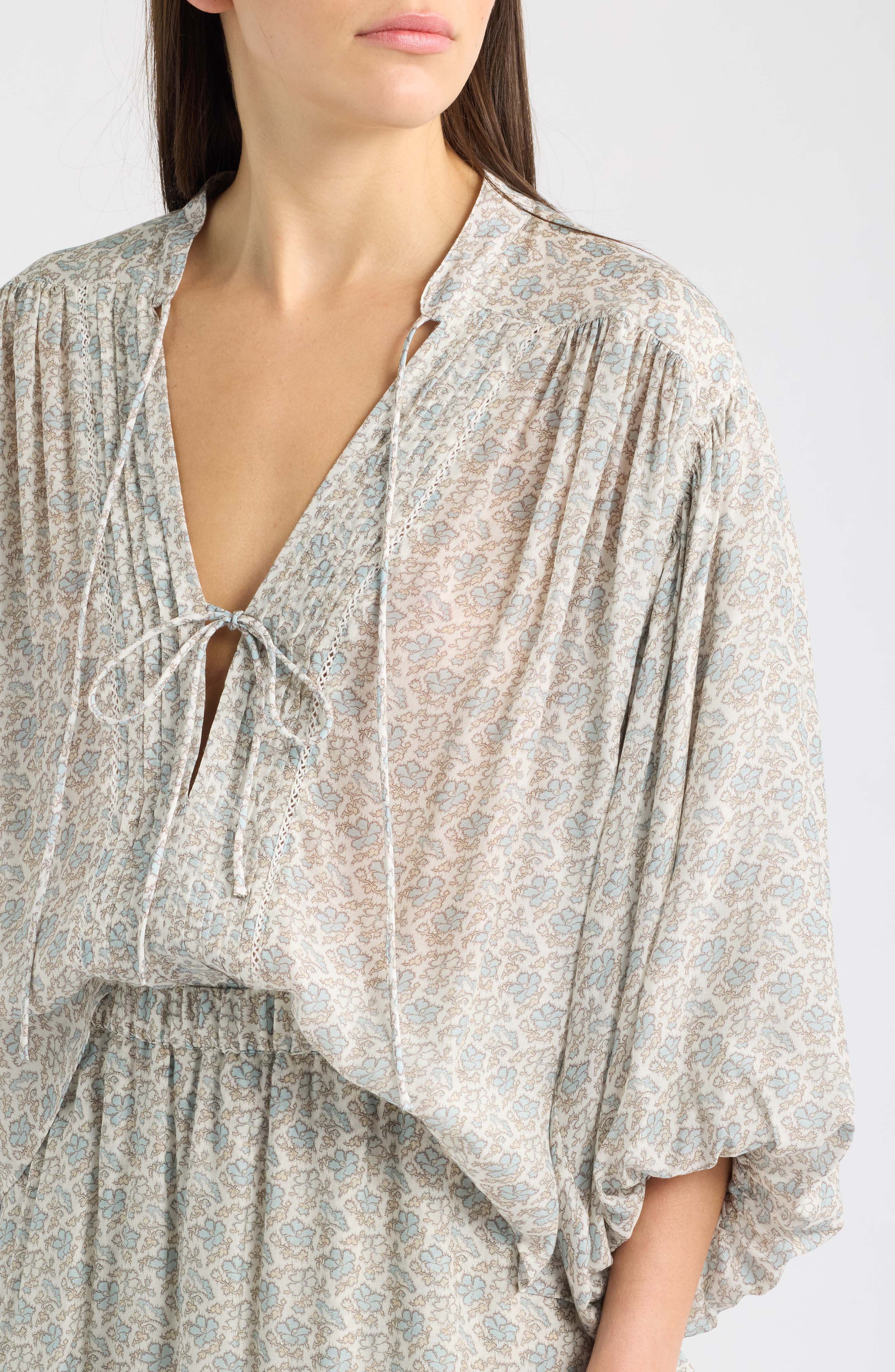 BOSS Orange Bales Floral Lace Trim Balloon Sleeve Top (Women) | Nordstrom