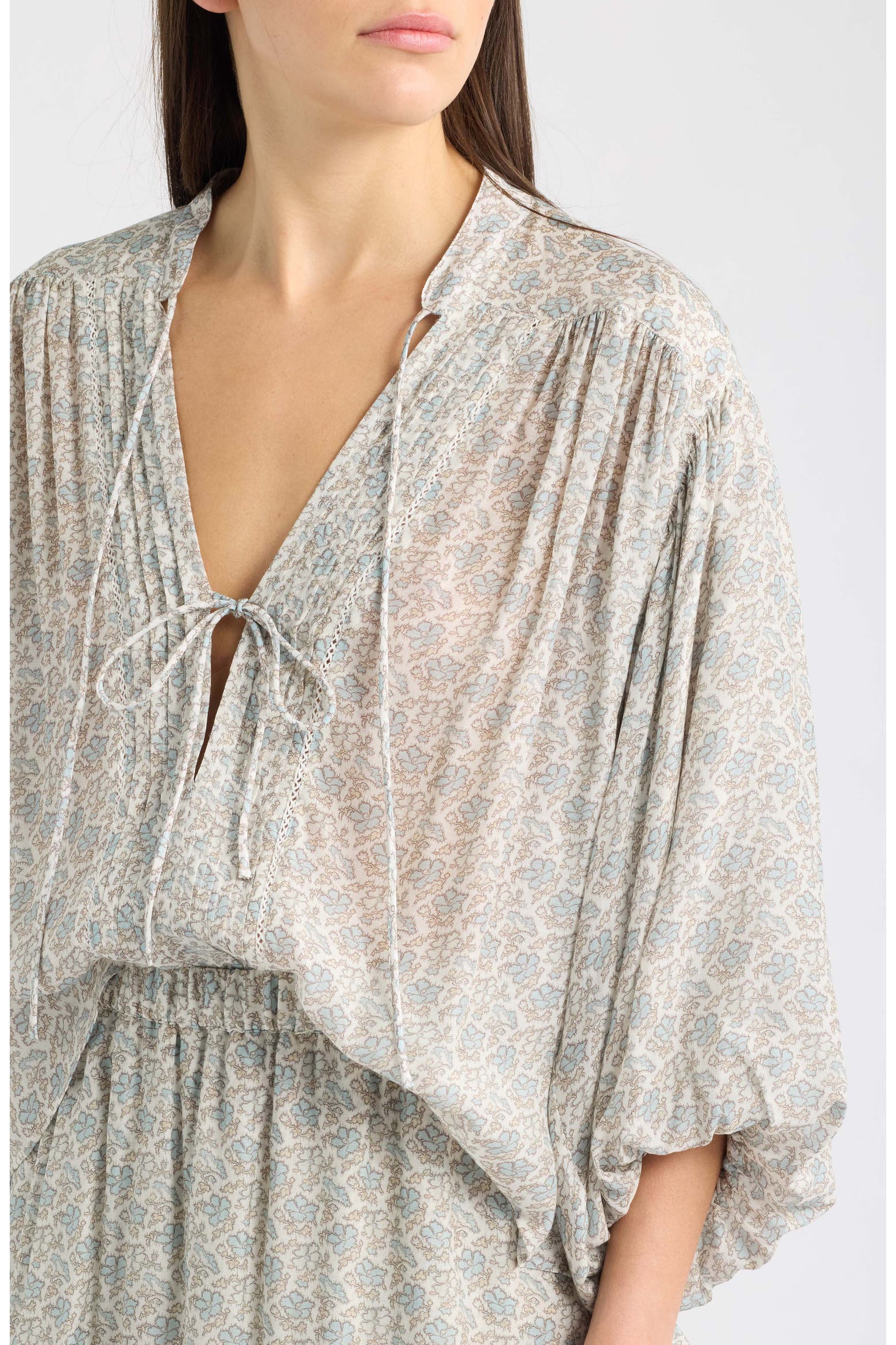 Lace Balloo Color BOSS Orange Bales Floral Lace Trim Balloon Sleeve Top (Women) | Nordstrom