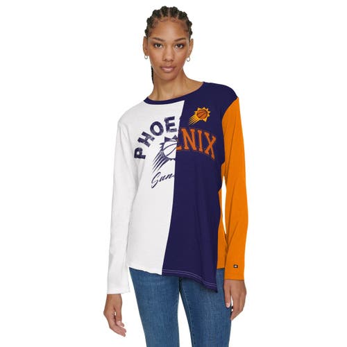 Tommy Jeans White/purple Phoenix Suns Amelia Color Blocked Long Sleeve T-shirt