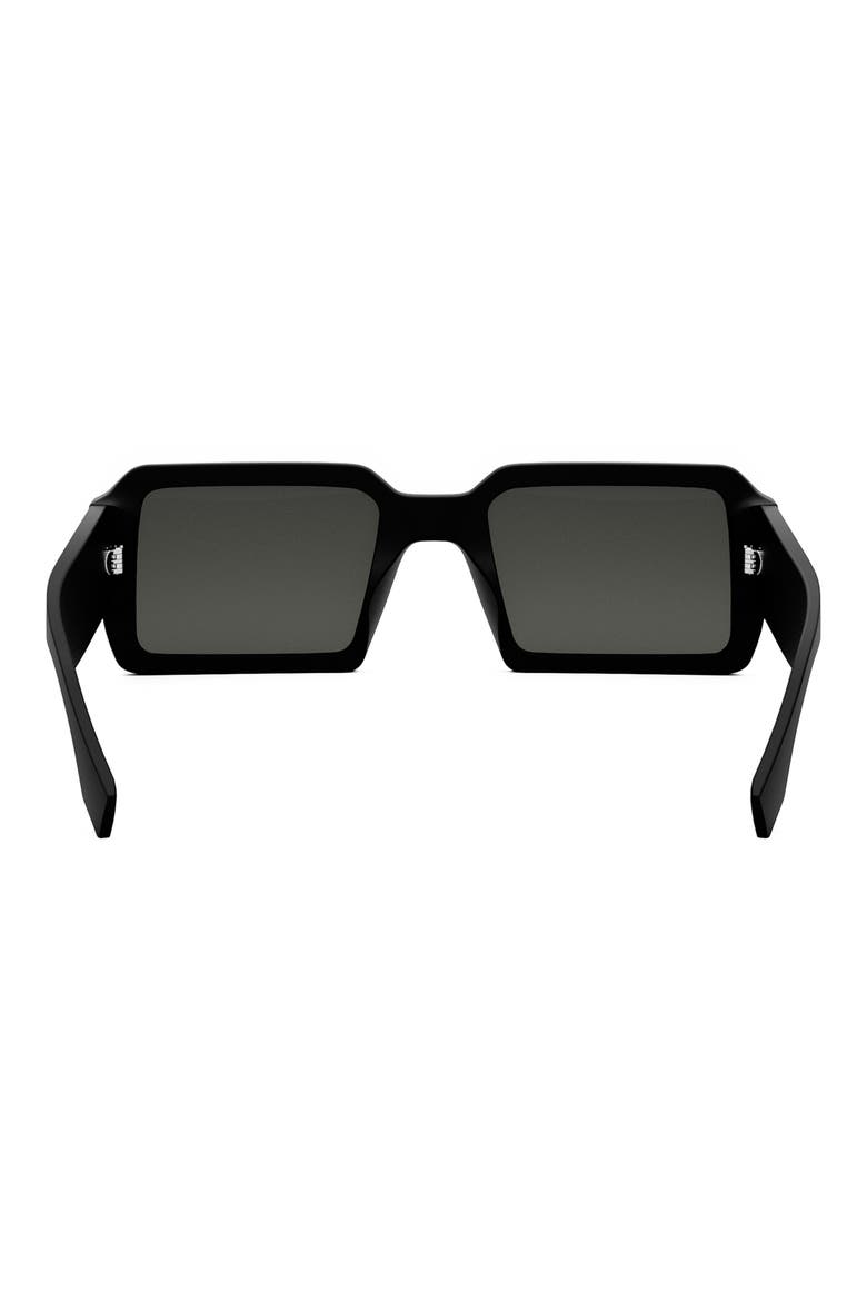 'Fendigraphy 52mm Geometric Sunglasses, Alternate, color, MATTE BLACK / SMOKE