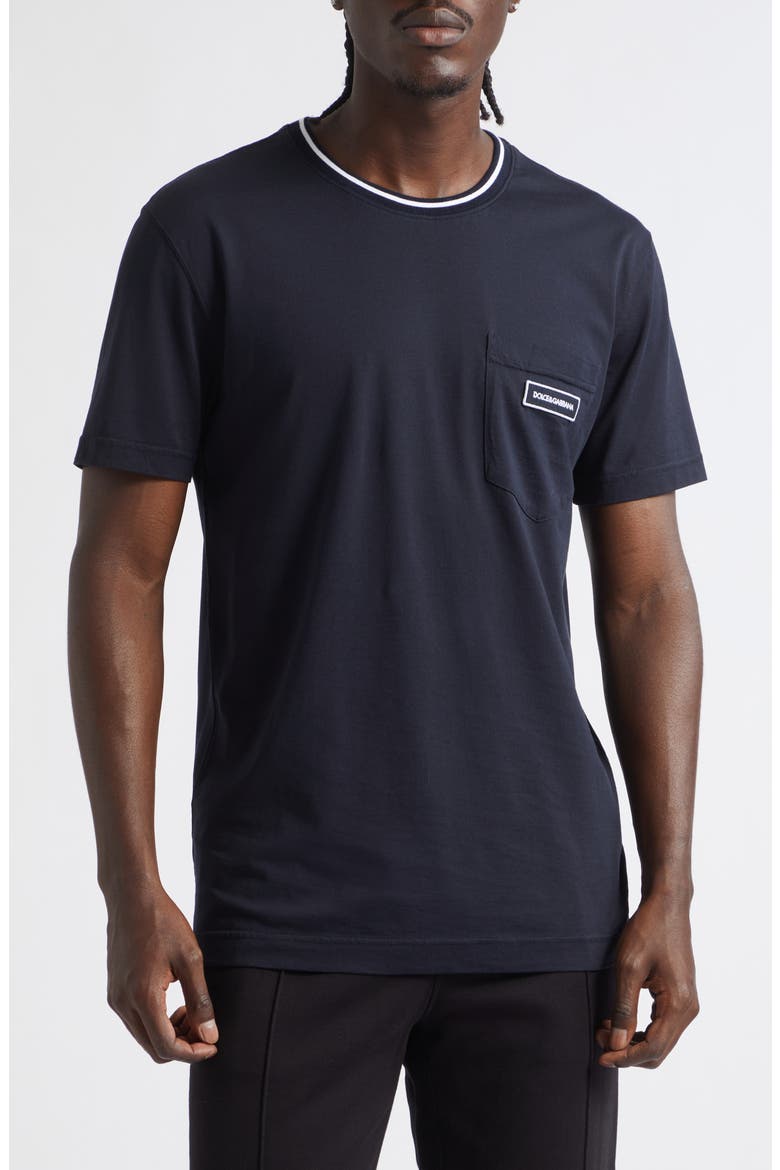 Logo Patch Pocket T-Shirt, Main, color, BLU SCURISSIMO 1
