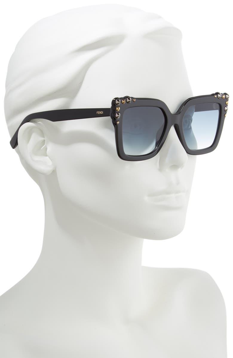 Fendi 52mm Gradient Cat Eye Sunglasses, Alternate, color,