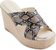 DKNY Maryn Snakeskin Embossed Platform Wedge Sandal