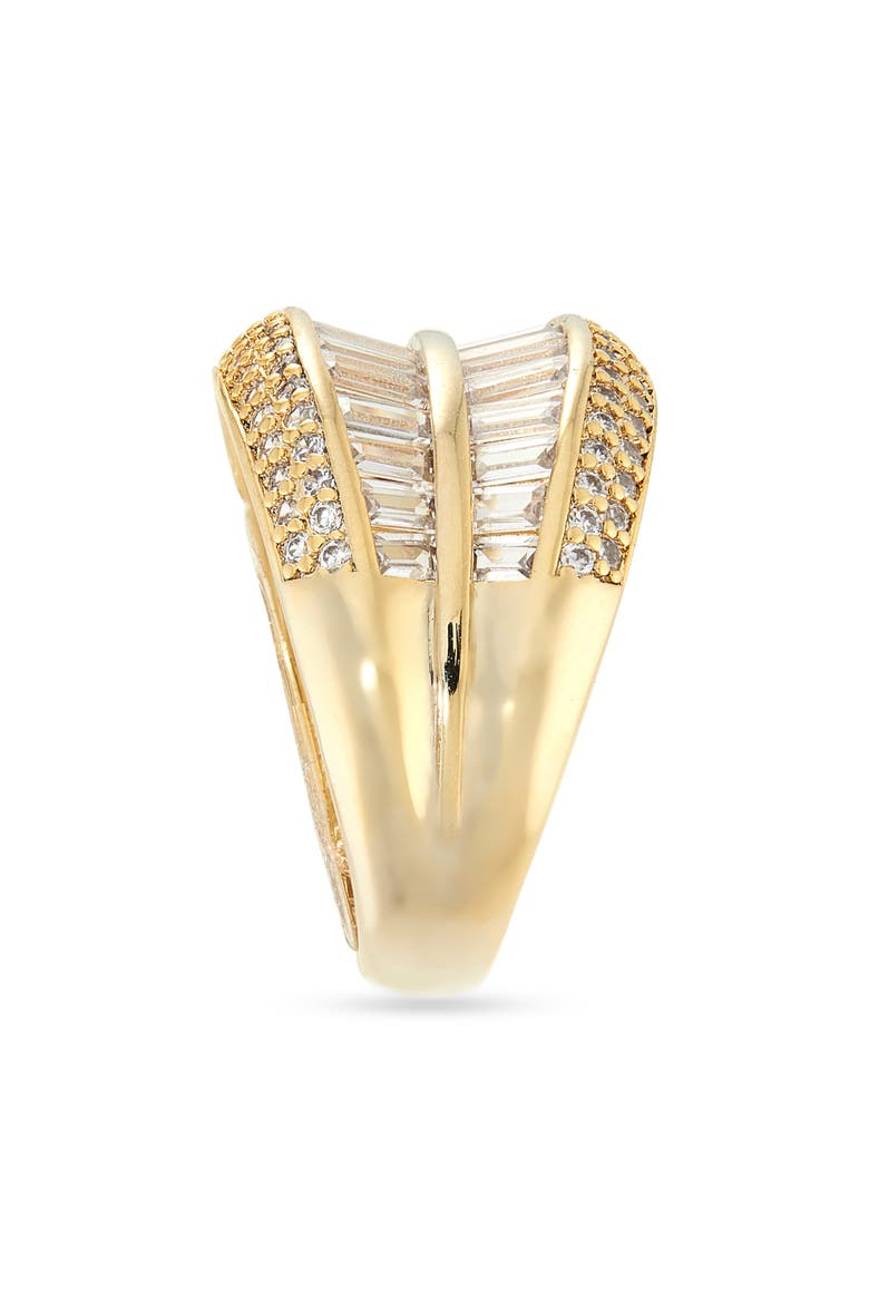 Cubic Zirconia Statement Ring, Alternate, color, CLEAR- GOLD