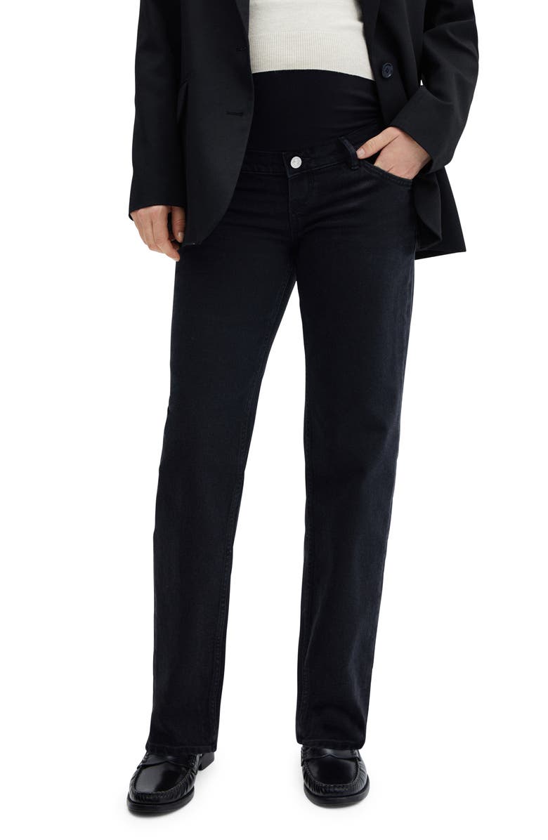 MANGO Over the Bump Straight Leg Maternity Jeans, Main, color, 