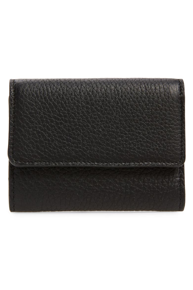 Aby Leather French Wallet, Alternate, color, BLACK
