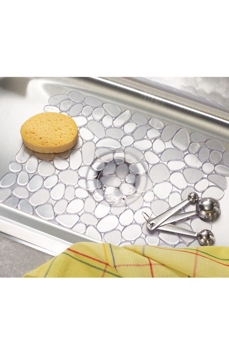 iDesign Pebblz Sink Protector - Kitchen Sink Mat for Bottom of Sink - Set of 2 - Clear, Alternate, color, Clear