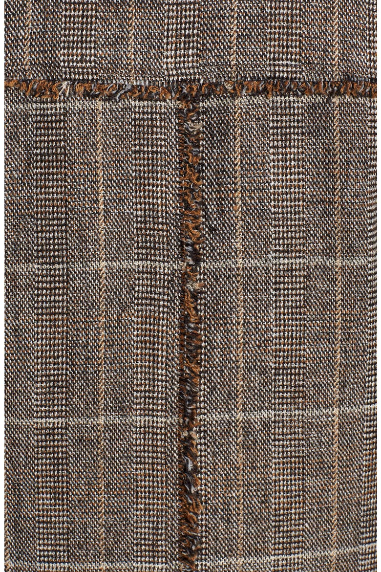 Double Breasted Plaid Coat, Alternate, color, BROWN