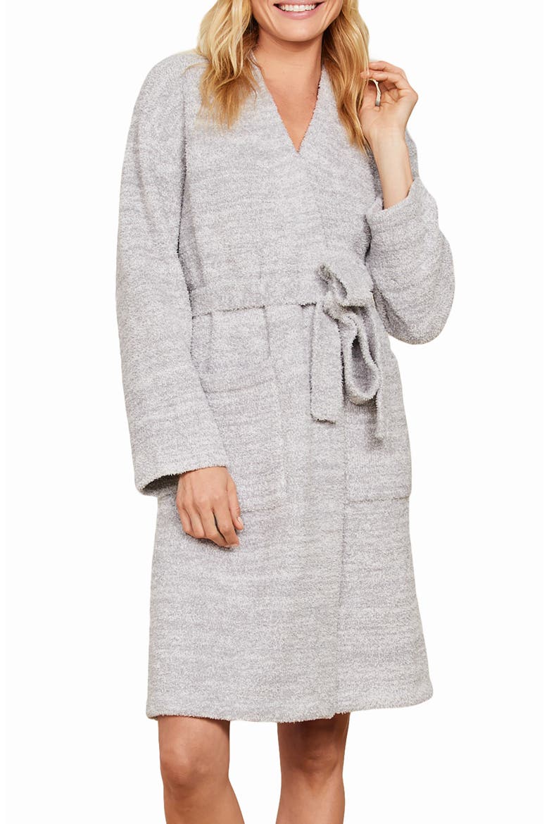 CozyChic® Short Robe, Main, color, HEATHER DOVE GRAY/ ALMOND