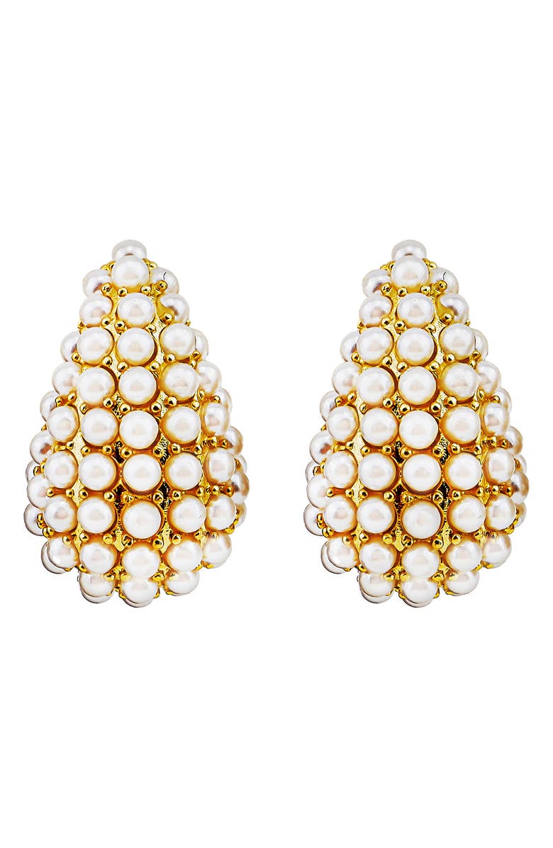 Panacea Faux Pearl Teardrop Earrings, Main, color, Ivory