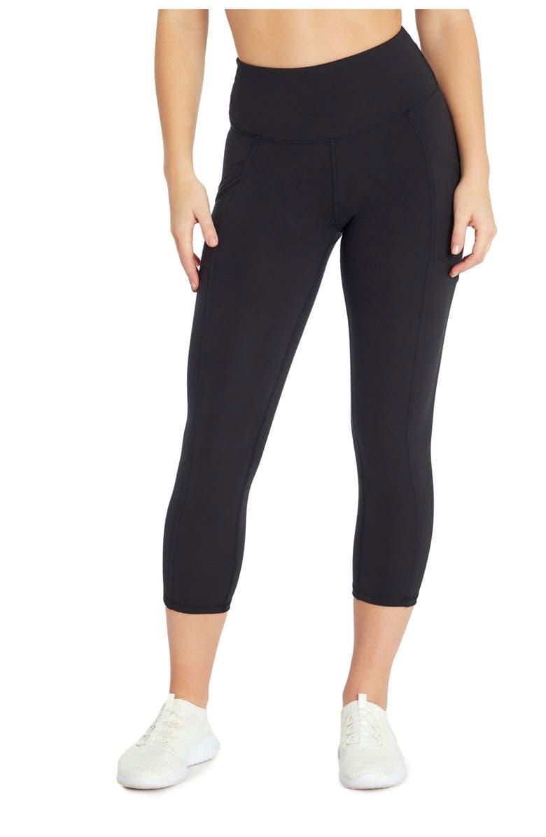 MARIKA Drew High Waist Crop Pocket Leggings, Main, color, Black