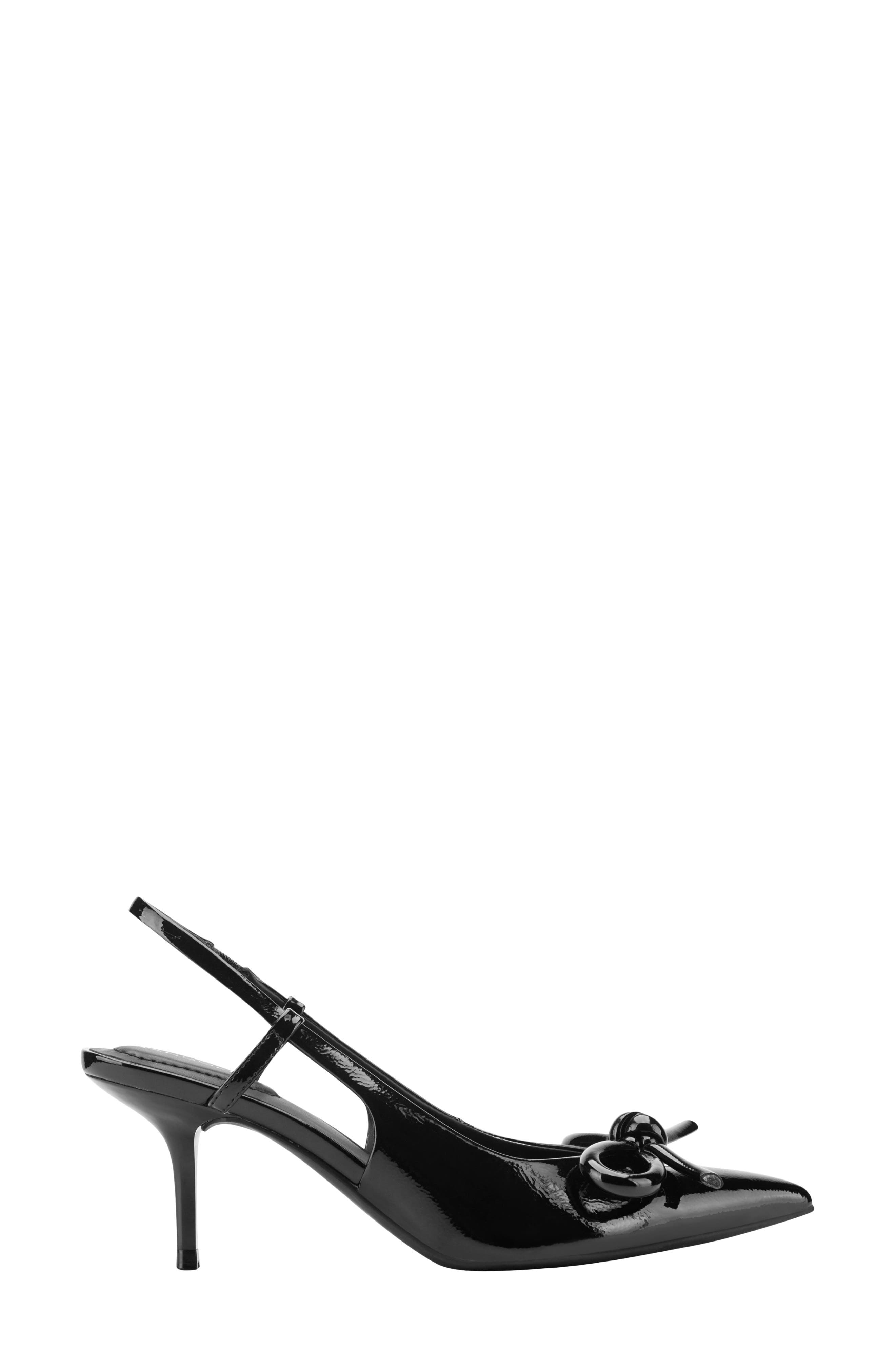 Margla Faux Leather Slingback Pump, Alternate, color, BLACK