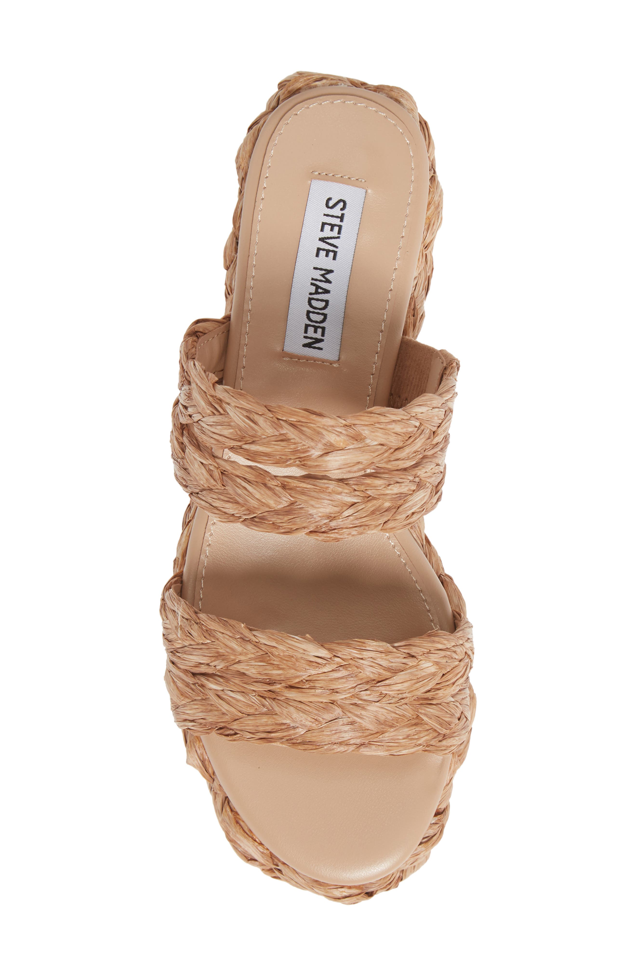 Cannes Platform Espadrille Slide Sandal, Alternate, color, DARK NATURAL