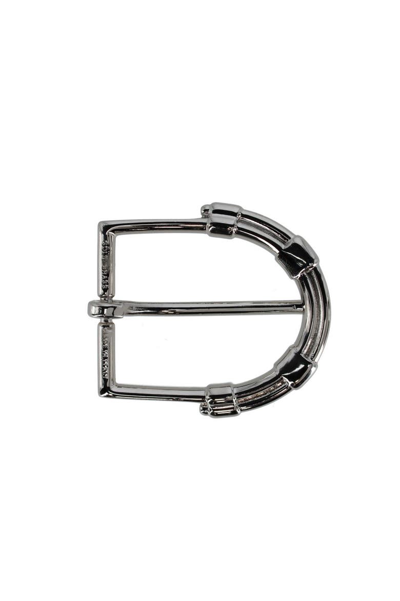 35mm Italian Solid Brass Mini-Horseshoe Harness Belt Buckle, Alternate, color, Shiny Nickel