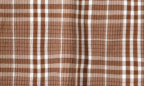 Butter Goods Equipment Plaid Seersucker Short Sleeve Button-up Shirt In Brown