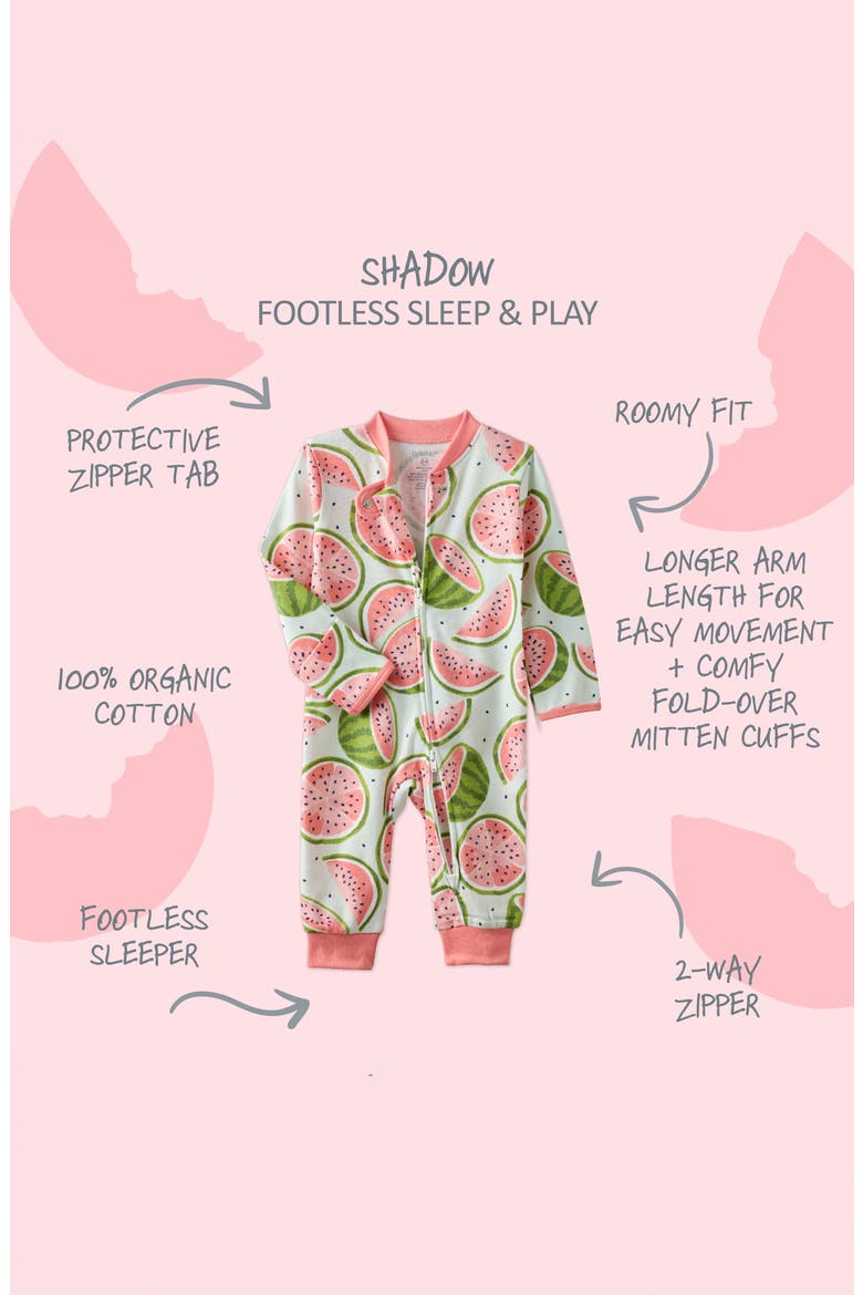 Shadow Organic Cotton Romper, Alternate, color, ONE IN A MELON