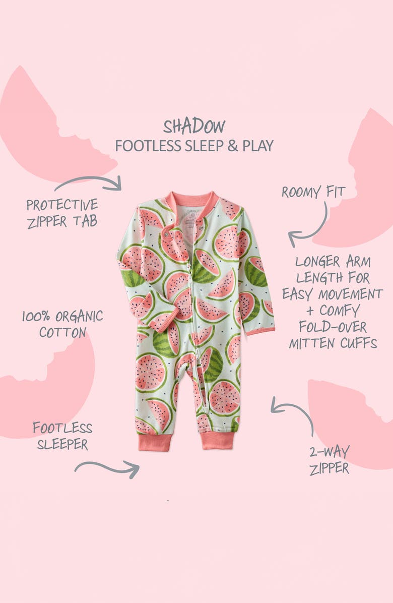 BUTTERBLU Shadow Organic Cotton Romper, Alternate, color, One In A Melon