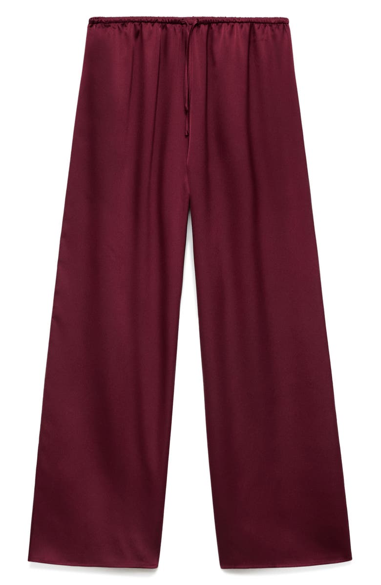 MANGO Satin Pajama Pants, Alternate, color, Red