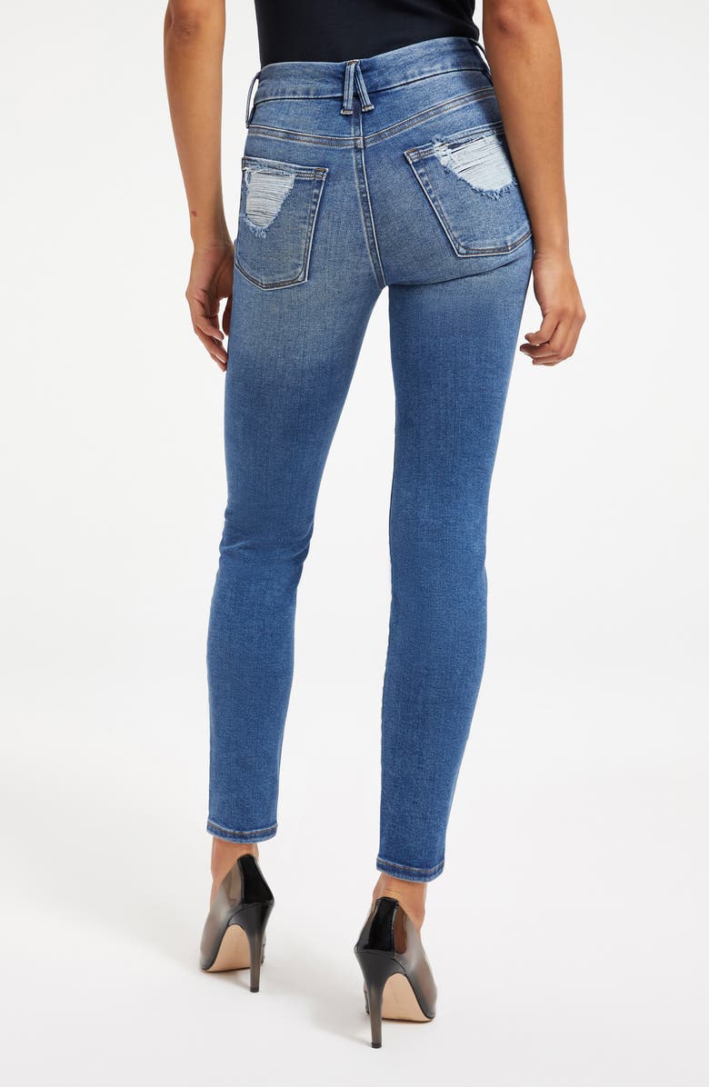 Good American Always Fits Good Legs Ripped Cigarette Jeans, Alternate, color, 