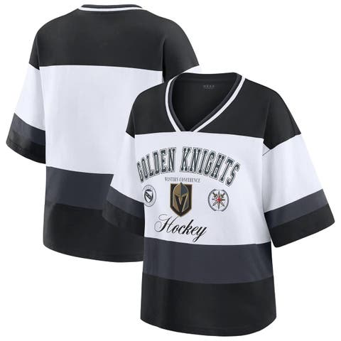 Women's WEAR by Erin Andrews Black/White Vegas Golden Knights Jersey Style Tee