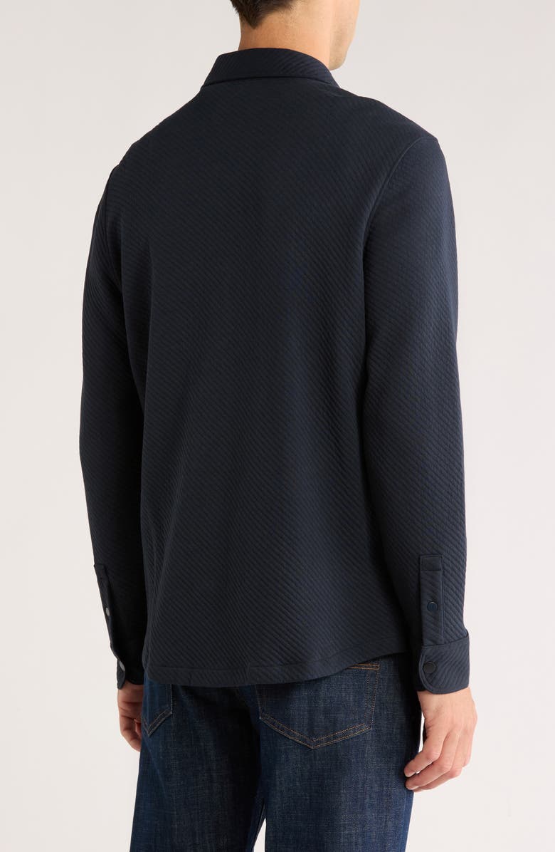 David Donahue Quilted Cotton Overshirt, Alternate, color, Navy