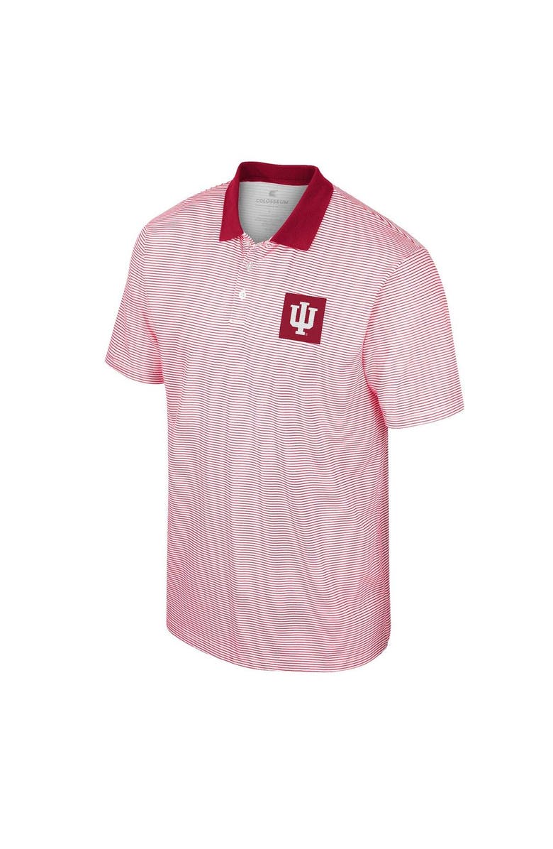 COLOSSEUM Men's Colosseum White Indiana Hoosiers Print Stripe Polo, Alternate, color, White