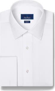 David Donahue Regular Fit Solid Herringbone Formal Shirt