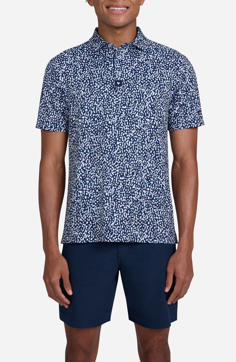 Bad Birdie Core Performance Polo, Main, color, Drippity Drip Remix