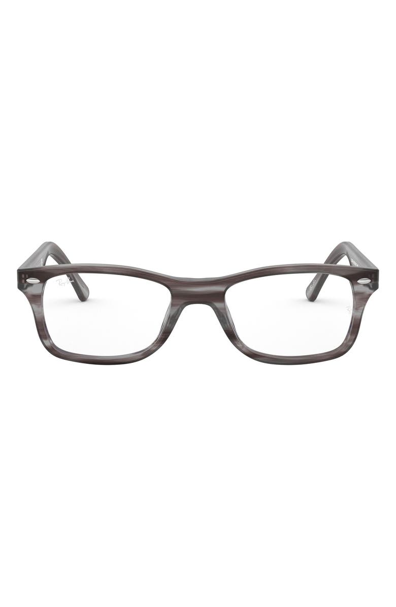 Ray-Ban Unisex 53mm Rectangular Optical Glasses, Main, color, 