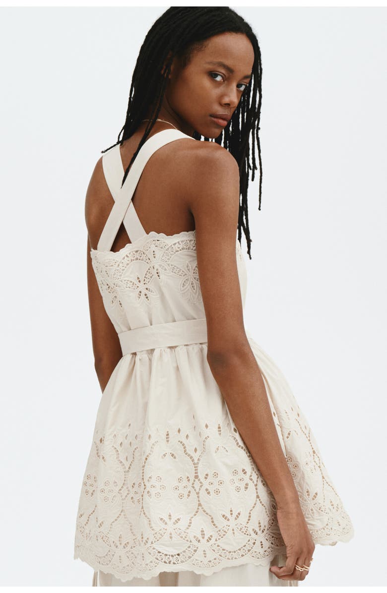 H&M Dress with eyelet embroidery, Alternate, color, Light Beige